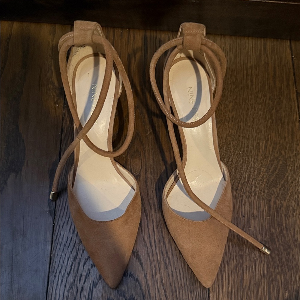 Nine West Tan Suede Heels